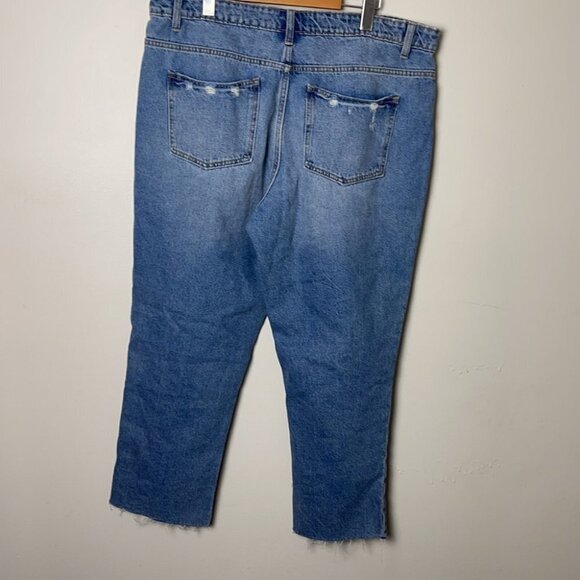 DenimCo distressed raw hem mom jeans size 14 - Picture 3 of 8